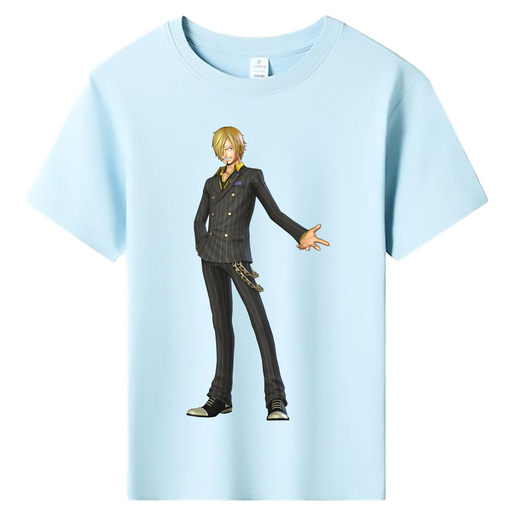 （画像用） ワンピース サンジ ONE PIECE Sanji 綿100％キッズTシャツ（フロントプリント）